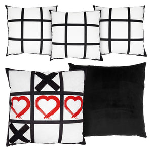 5 Pack 16x16 Sublimation Pillow Case Set, 9 Panel Blank Polyester Pillow Covers with Invisible Zipper