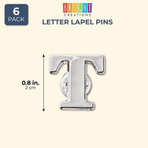 Bright Creations Alphabet Letter Lapel 6 Pack - T Monogram Lapel Pin Set