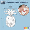 Pineapple Shaped Earring Holder Cards in Marble Design (1.8 x 2.55 in, 300 Pack)