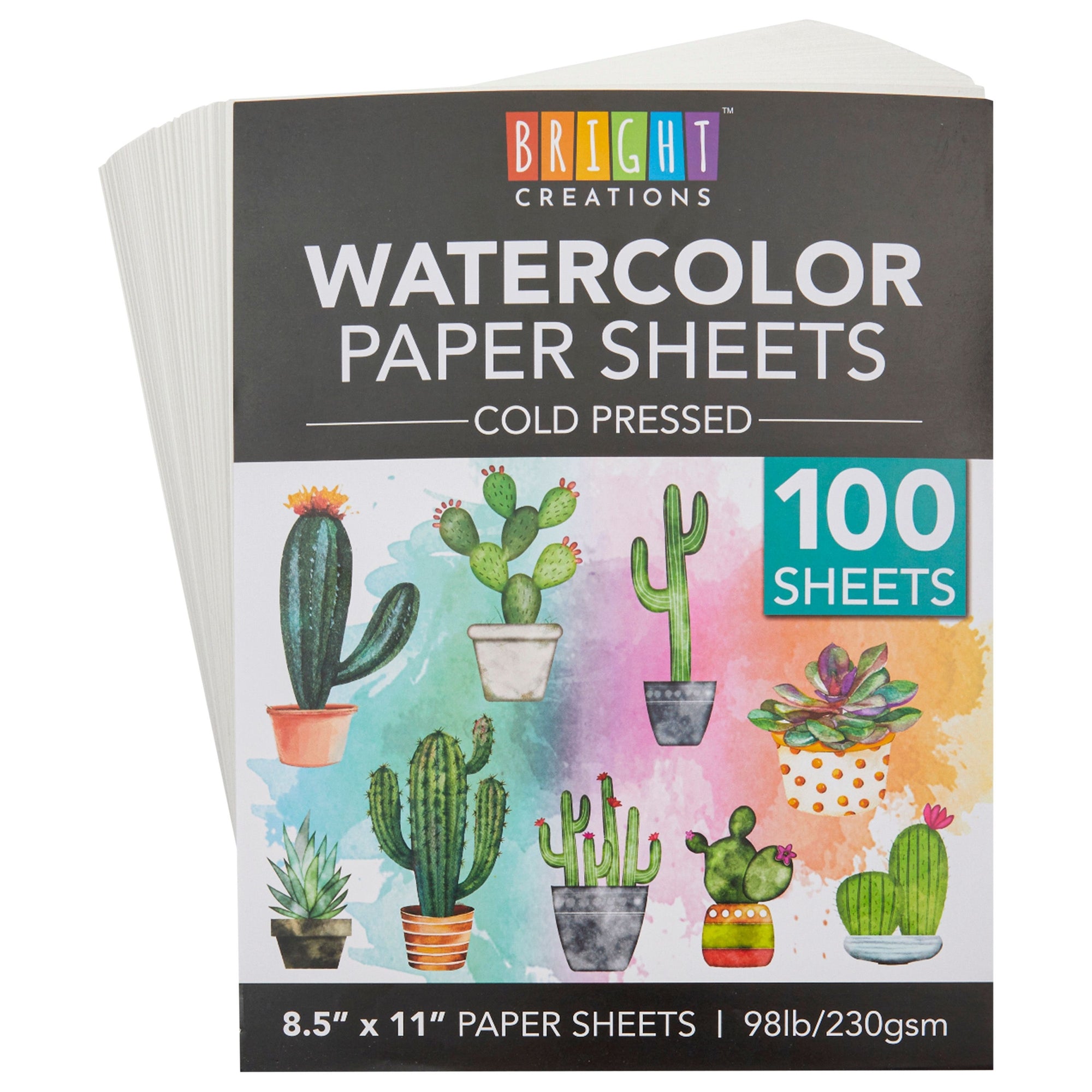 100 Sheets Cold Press Watercolor Paper for Artists, Beginners (8.5
