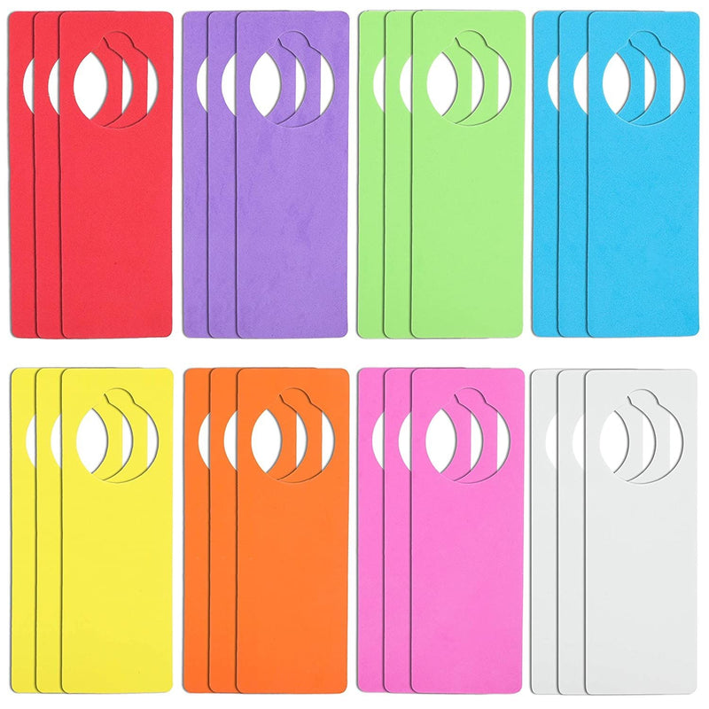 EVA Foam Door Hangers for DIY Crafts, 8 Colors (3.25 x 9.5 Inches, 24 Pack)