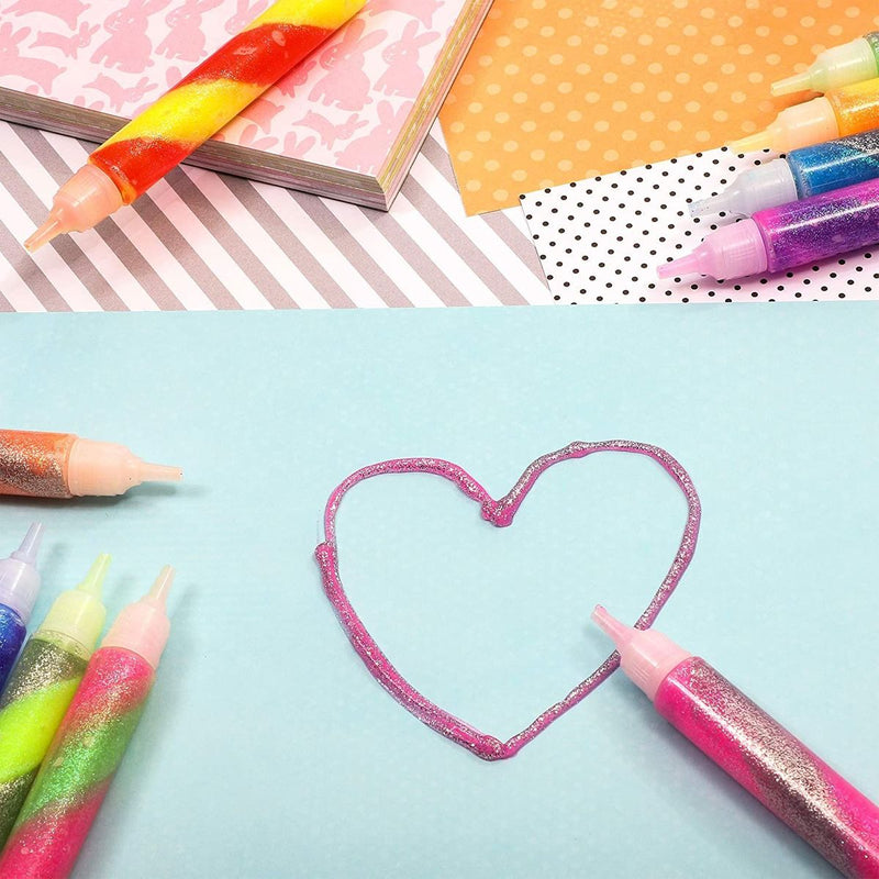 Glitter Glue Pens, Rainbow Swirl Colors, Kids Art & Crafts, Card Making  Supplies
