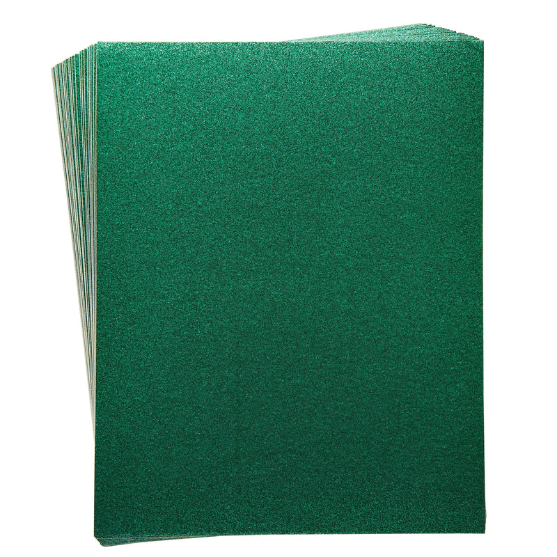 30 Sheets Green Glitter Cardstock Paper for DIY Crafts, Card Making, Invitations, Double-Sided, 300gsm (8.5 x 11 In)