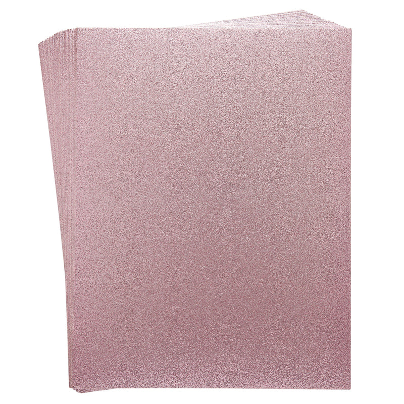 Bright Creations 30 Sheets Double-Sided Pink Glitter Cardstock Paper for DIY Crafts, Card Making, Invitations, 300gsm, 8.5 x 11 in