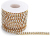 4 mm Gold Crystal Rhinestone Chain for Sewing and Crafts, 2 Rows (5 Yards)