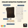 Set of 118 Color Scratch Art Kit with Rainbow Paper, Styluses & Stencils for Kids