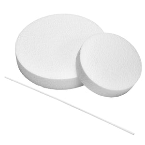 30 Craft Foam Circles with 30 Plastic Dowels (2 Sizes, 60 Pieces)