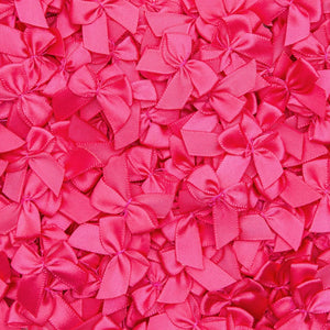 Mini Satin Ribbon Bows for Crafting (Rose Red, 1 Inch, 350-Pack)