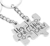 Puzzle Piece Couples Keychains for Bags, Purses, Keys (1 x 3.3 Inches, 6 Pairs, 12 Count)
