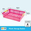 6 Pack Plastic Turn In Paper Trays for Classroom, Colorful Storage Bin Basket Organizers for School Supplies, 6 Colors (10 x 13.5 In)