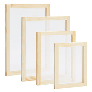 4-Piece Set Wood Silk Screen Printing Frame Kit for Beginners and Kids, 110 White Mesh, 6x8", 8x10", 10x12", 10x14" Frames