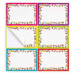 144 Pieces Decorative Name Tag Stickers for Clothes – Classroom Blank Sticky Labels to Write on for Student Desks, Bin Labels, Teacher Supplies, 6 Designs (3.5 x 2.5 Inches)