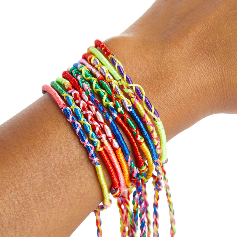 100 Pack Friendship Bracelets Bulk for Party Favors, DIY Arts and Crafts, One Size (Assorted Colors)