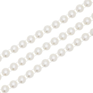 White Half Bead String of Pearls for Jewelry Making, Arts and Crafts (10mm, 10 yards)